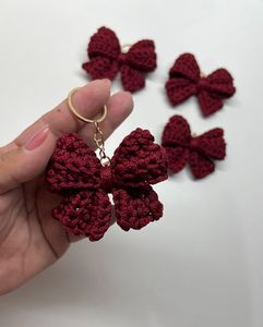 Crochet Kawaii Bow Keychain  🎀