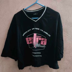 Black Graphic Print Tee