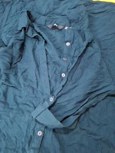 woman's Green Button-Up Shirt