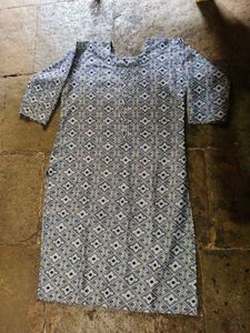 Blue Patterned Kurta Set
