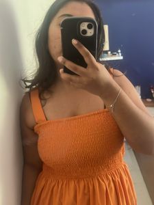 Orange Smocked Maxi Dress
