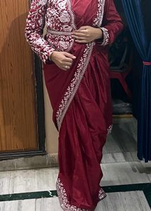 Ready To Wear Saree With Shrug Style Blouse