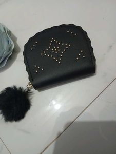 Black Studded Coin Purse