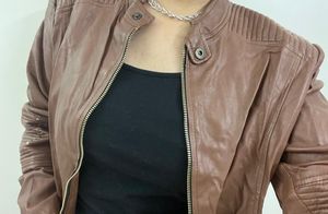 Unisex Brown Leather Jacket