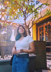 White V Neck Top