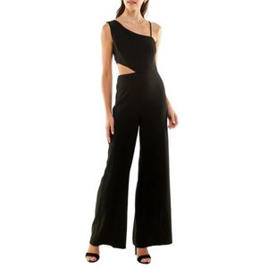 Shoulder Cut Out Waist Jumpsuit