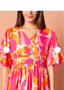 Pink &amp; Orange Print Dress
