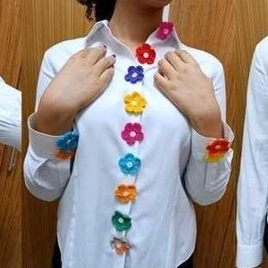 cchrochet flower 🌼 shirt button for women