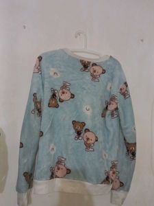 Cute Bear Print Sweater 🩵
