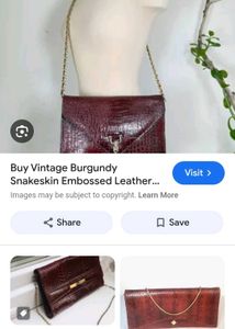 maroon vintage leather snakeprint bag