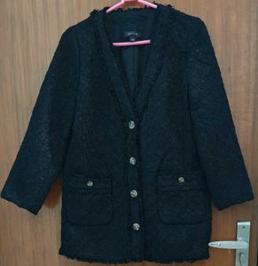 ANN TAYLOR Black Tweed Jacket