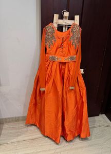 Embroidered Orange Gown