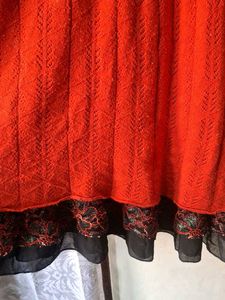 red Knit winter dress for girls