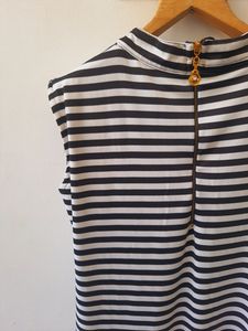 Striped High-Low Dress