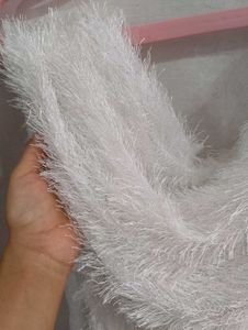 Fluffy White Shawl