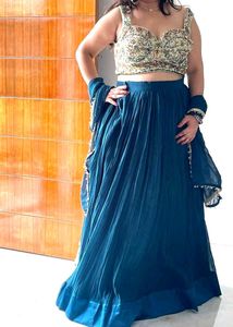 🔥 Designer Blue Lahenga 🔥