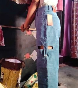 Blue Denim Cargo Pants