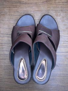 Elegant Brown Casual Heel Sandals
