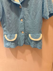 Beautiful Korean Blue And White Top