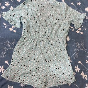 Boohoo Blue Animal Print Playsuit