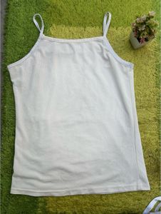 White Embellished Tank Top