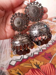 Silver Jhumka Earrings