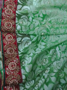 Brasho Saree Red And Green Combination 💚❤️
