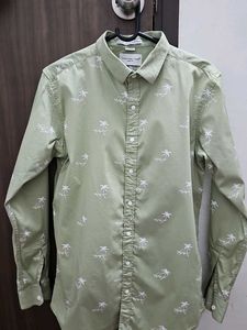 Green Palm Print Shirt