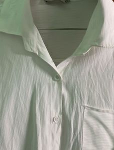 Mango White Button-Down Shirt