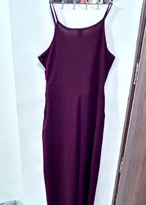 Athena Women Burgundy Solid Baisc Jumpsuit