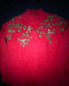 Red Bird Knit Sweater