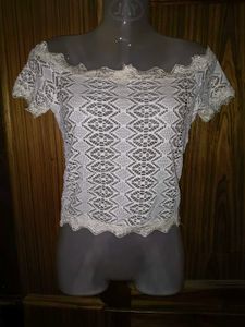 Stylish Net White Top
