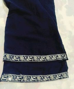 Navy Blue Embroidered Nayra Cut Dress