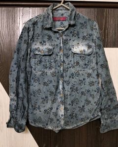 Denim Wash Floral Shirt