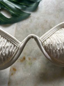 White Textured Bikini Top