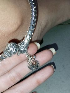 Vintage Silver Anklet with Dangling Charm