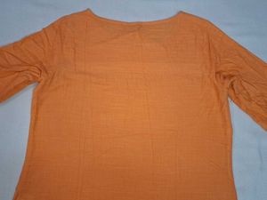 Orange Embroidered Kurta