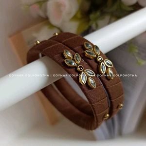 Beige Kundan Work Bangles ❤️🤎