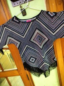 Casual bell sleeves printed women top