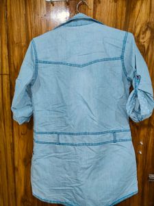 Denim Tunic Shirt with pockets and belt hooks.