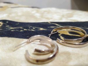 Silver Hoop Earrings (Pair Of Two)