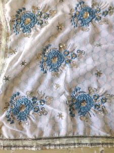 Off White Saree With Blouse