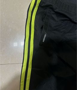 Adidas Original Black Track Pants | Neon Logo