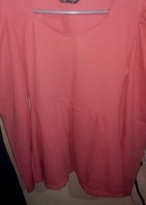 Coral Puff Sleeve Top