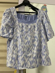 Blue Patterned Top