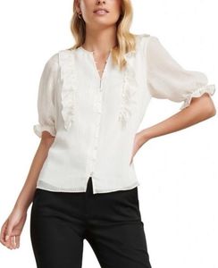 Forever New MAYATEXTUREDCHECK RUFFLEBLOUSE