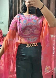 Stylish Off Shoulder Printed Kaftan Top
