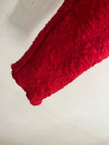 Red Textured Top