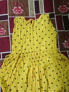 Yellow Heart Print Sundress