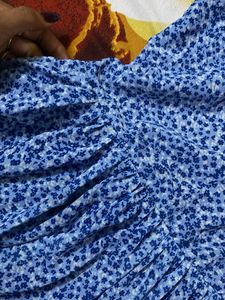 Blue Floral Print Dress